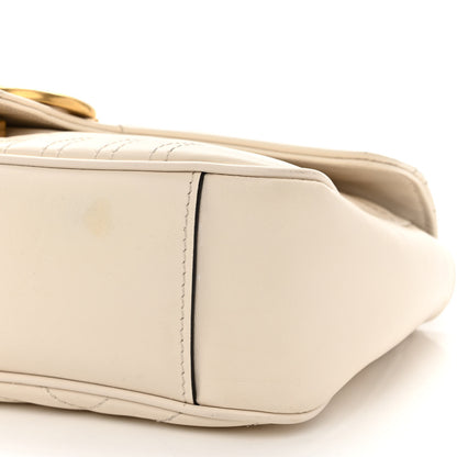 Gucci Calfskin Matelasse Small GG Marmont Shoulder Bag White 10 of 14