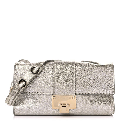 Jimmy Choo Metallic Calfskin Rebel Bag Silver 1 of 13
