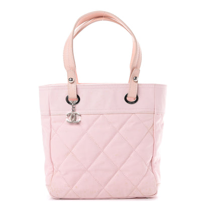 Chanel Coated Canvas Quilted Small Paris Biarritz Tote Light Pink 1 of 16