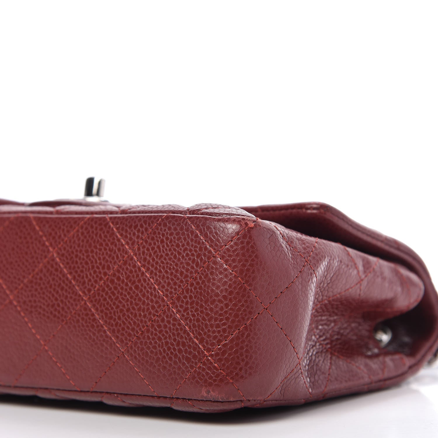 Chanel Caviar Quilted Mini Rectangular Flap Dark Red 7 of 10