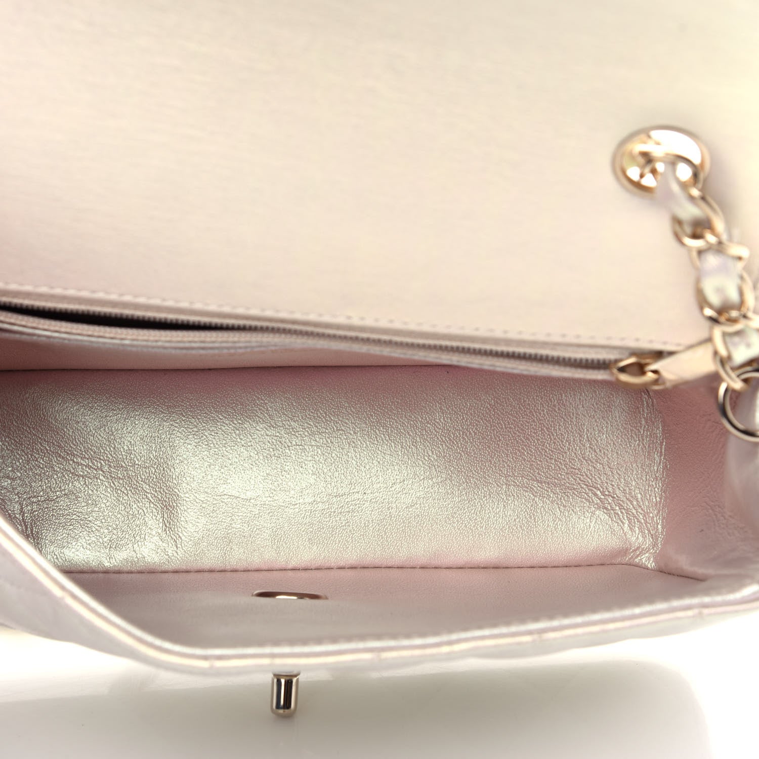 Chanel Iridescent Lambskin Quilted Mini Rectangular Flap Ivory 5 of 11