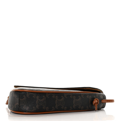 Celine Triomphe Canvas Triangle Crossbody Bag Tan 19 of 21