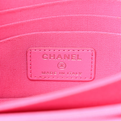 Chanel Lambskin Quilted Mini Wallet On Chain WOC Pink 7 of 12
