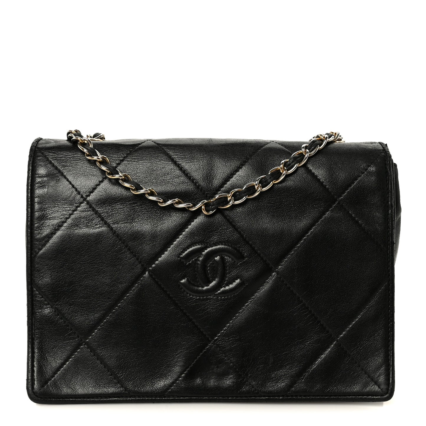 Lambskin Quilted Diamond CC Flap Black