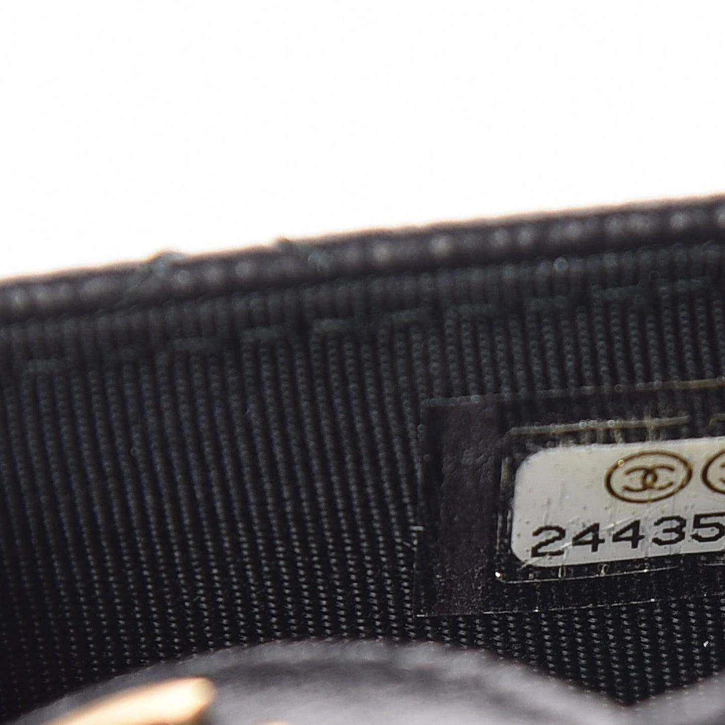 Logo Calfskin Embossed Quilted Flap Card Holder Black