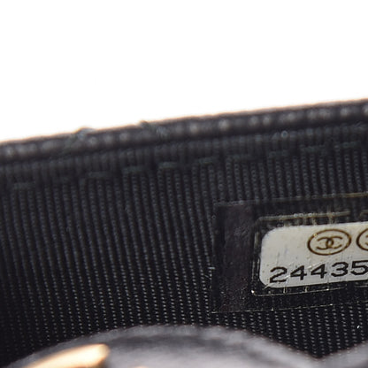 Chanel Logo Calfskin Embossed Quilted Flap Card Holder Black 8 of 9