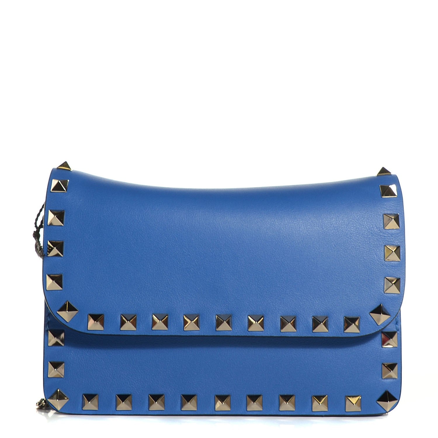 Valentino Garavani Vitello Rockstud Chain Flap Crossbody Bag Light Sapphire 1 of 7