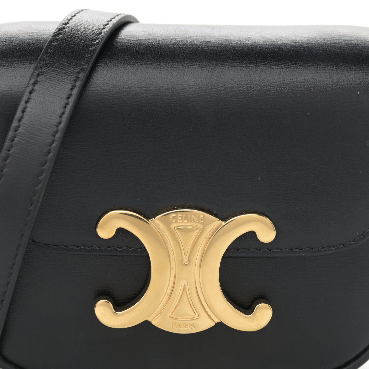 Shiny Calfskin Mini Triomphe Black