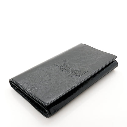 Saint Laurent Textured Patent Monogram Large Belle De Jour Clutch Black 4 of 8