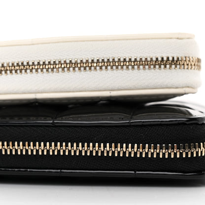Chanel Patent Calfskin Resin Quilted CC Heart Clutch With Chain Black 9 of 11