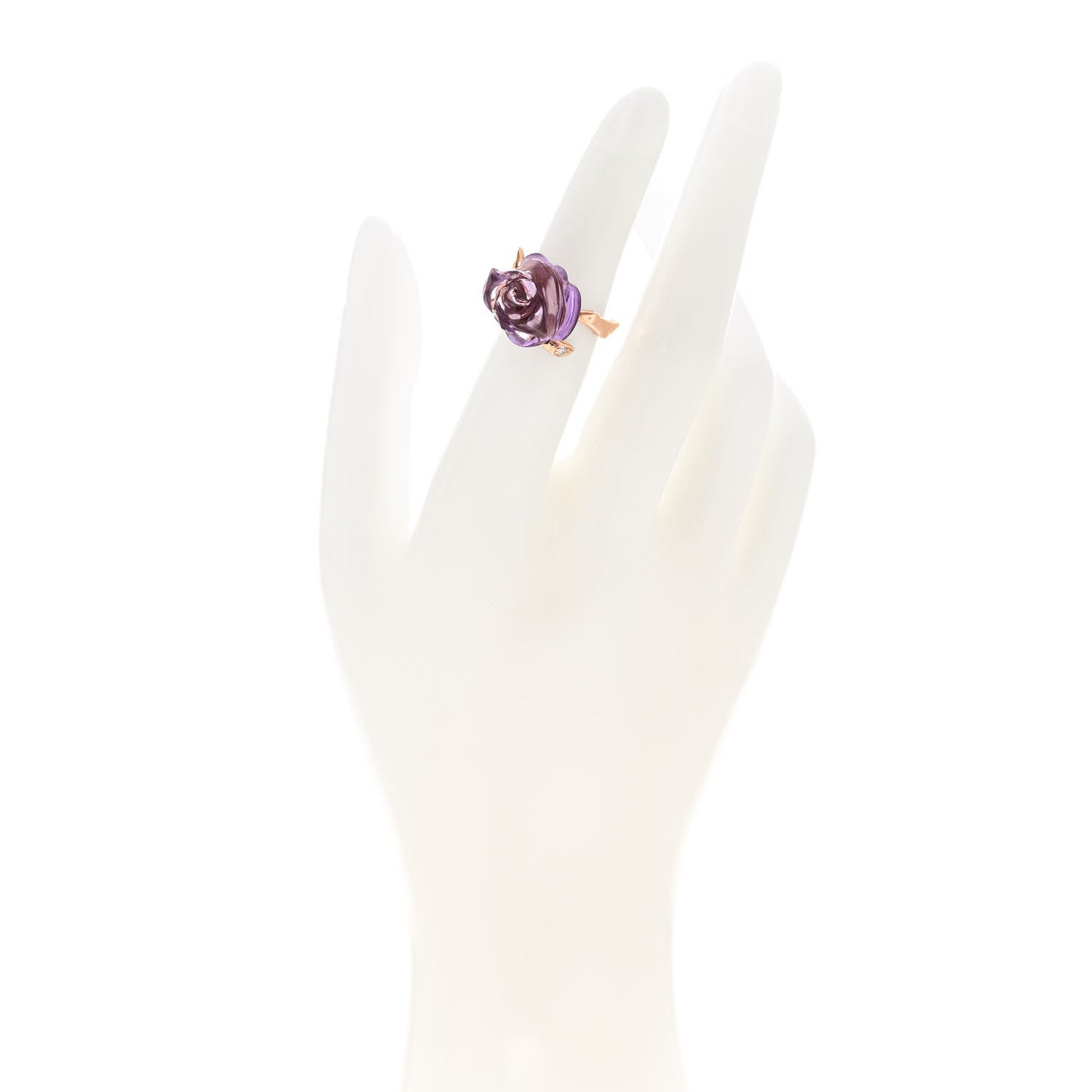 18K Rose Gold Diamond Amethyst Dior Pre Catelan Ring 49 4.75