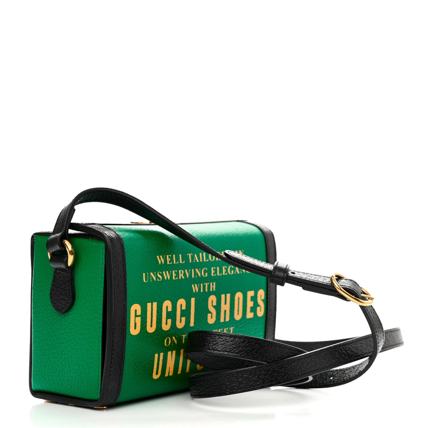 Grained Calfskin Gucci 100 Mini Bag Green