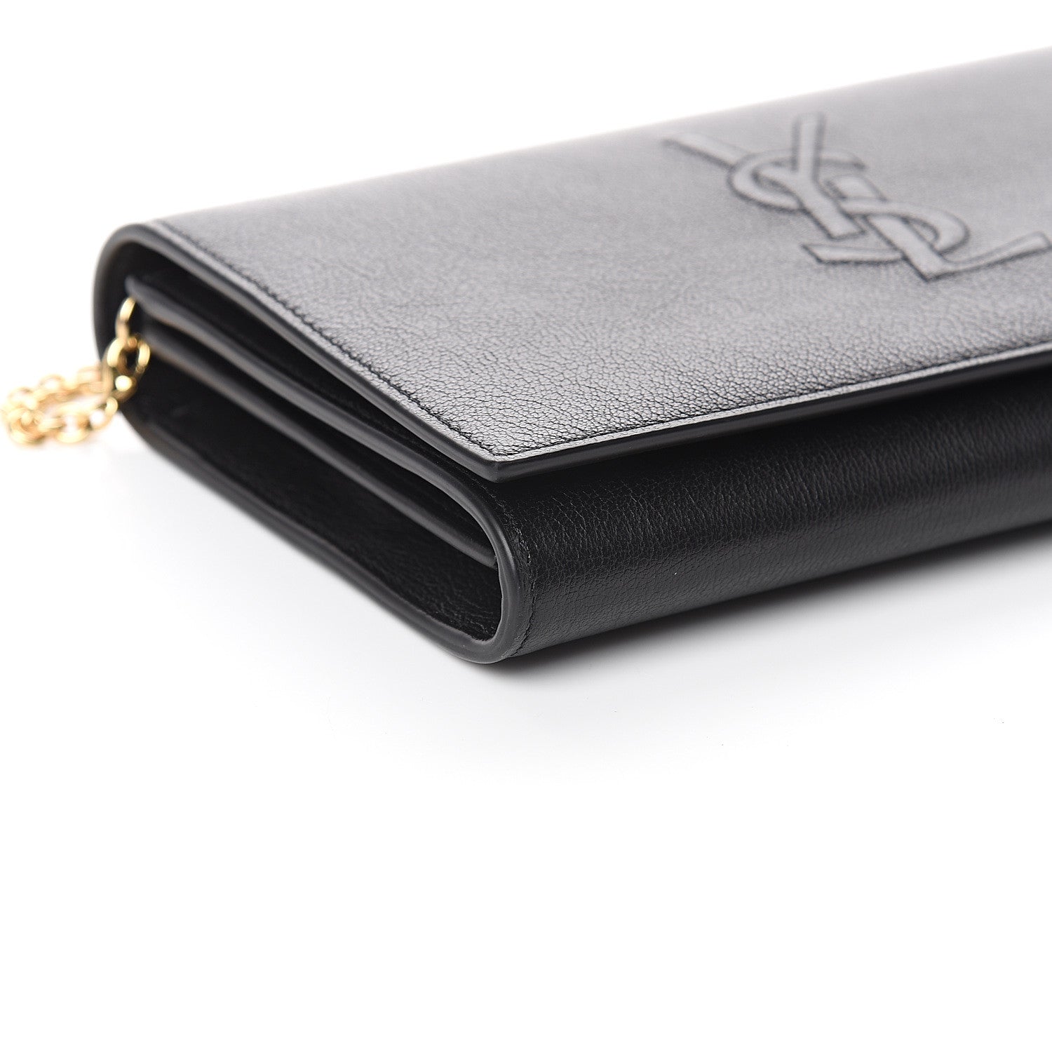 Saint Laurent Calfskin Monogram Belle de Jour Chain Clutch Black 7 of 8