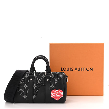 Louis Vuitton X NIGO Taurillon Monogram Denim Drip Keepall XS Black 12 of 12