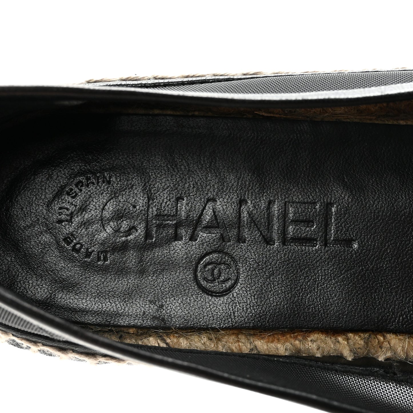 Mesh Grosgrain CC Espadrilles 37 Black