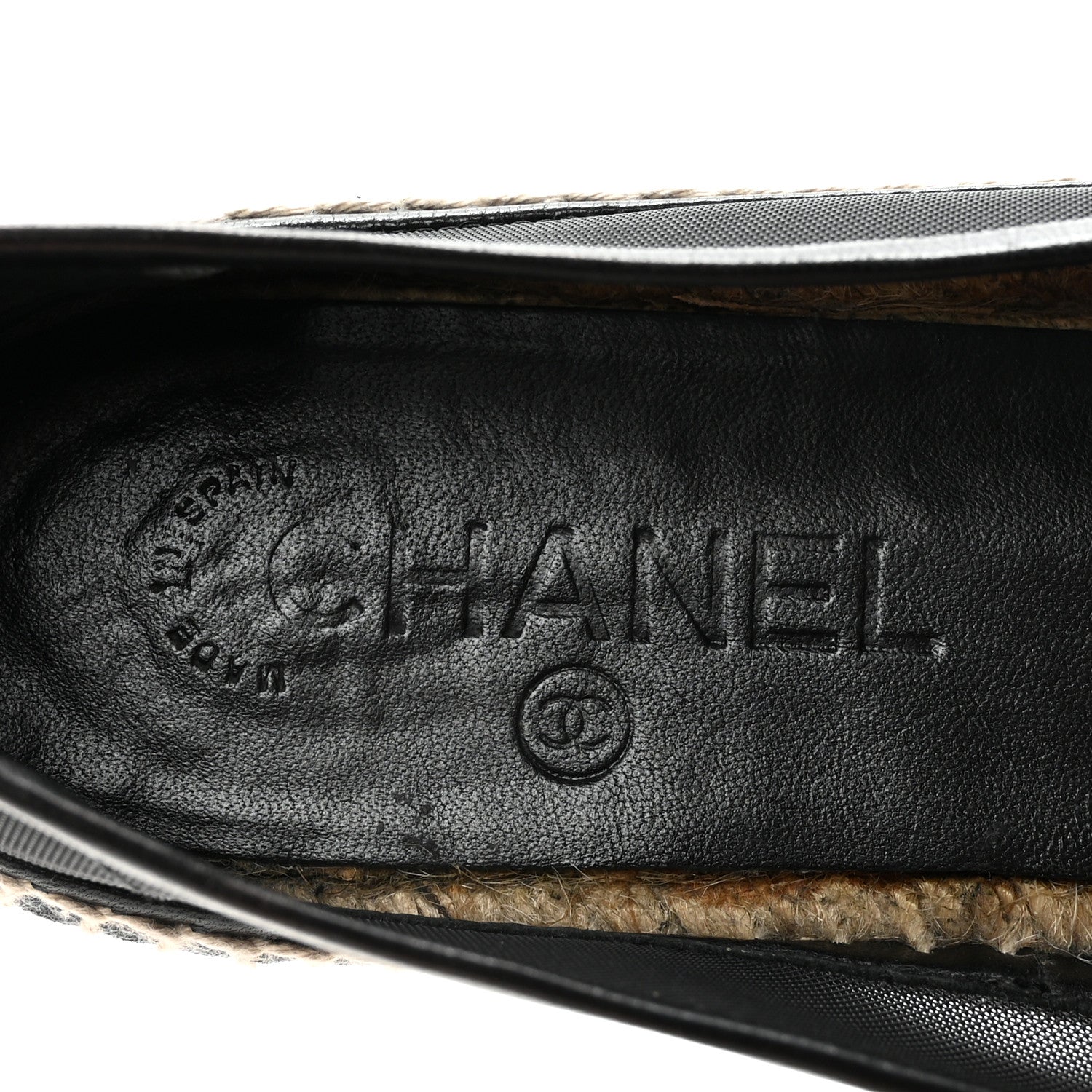 Chanel Mesh Grosgrain CC Espadrilles 37 Black 8 of 8