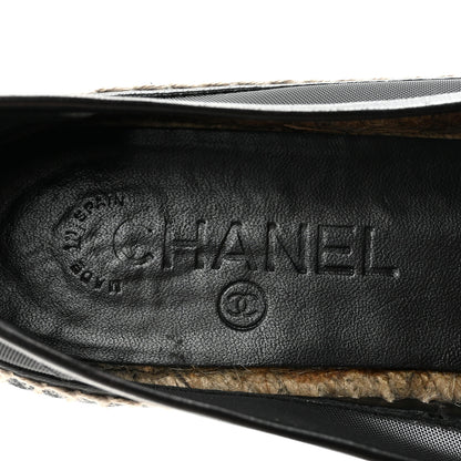 Chanel Mesh Grosgrain CC Espadrilles 37 Black 8 of 8