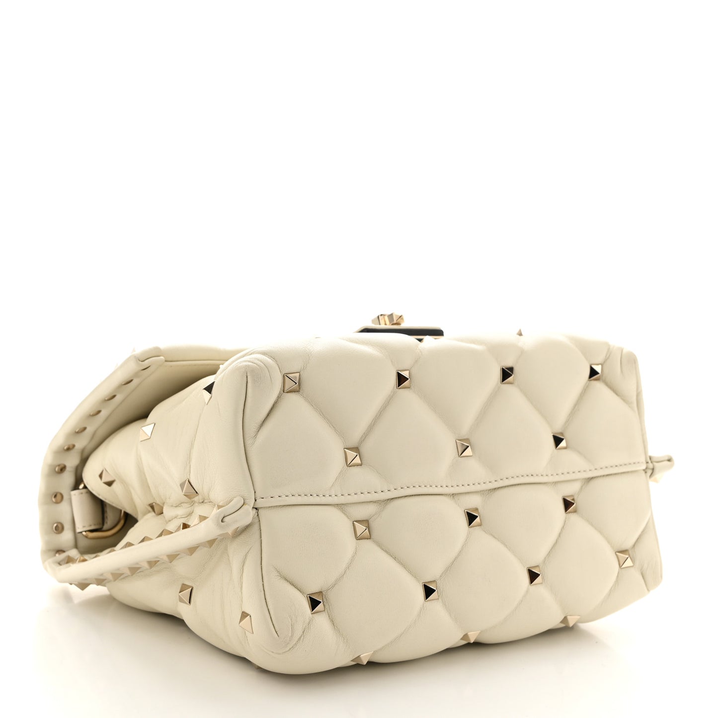 Nappa Medium Candystud Top Handle Bag Light Ivory