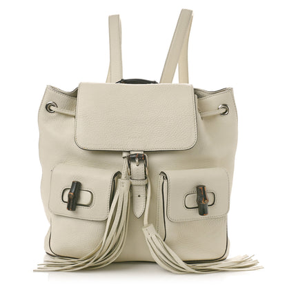 Gucci Cellarius Calfskin Medium Bamboo Backpack Mystic White 1 of 11