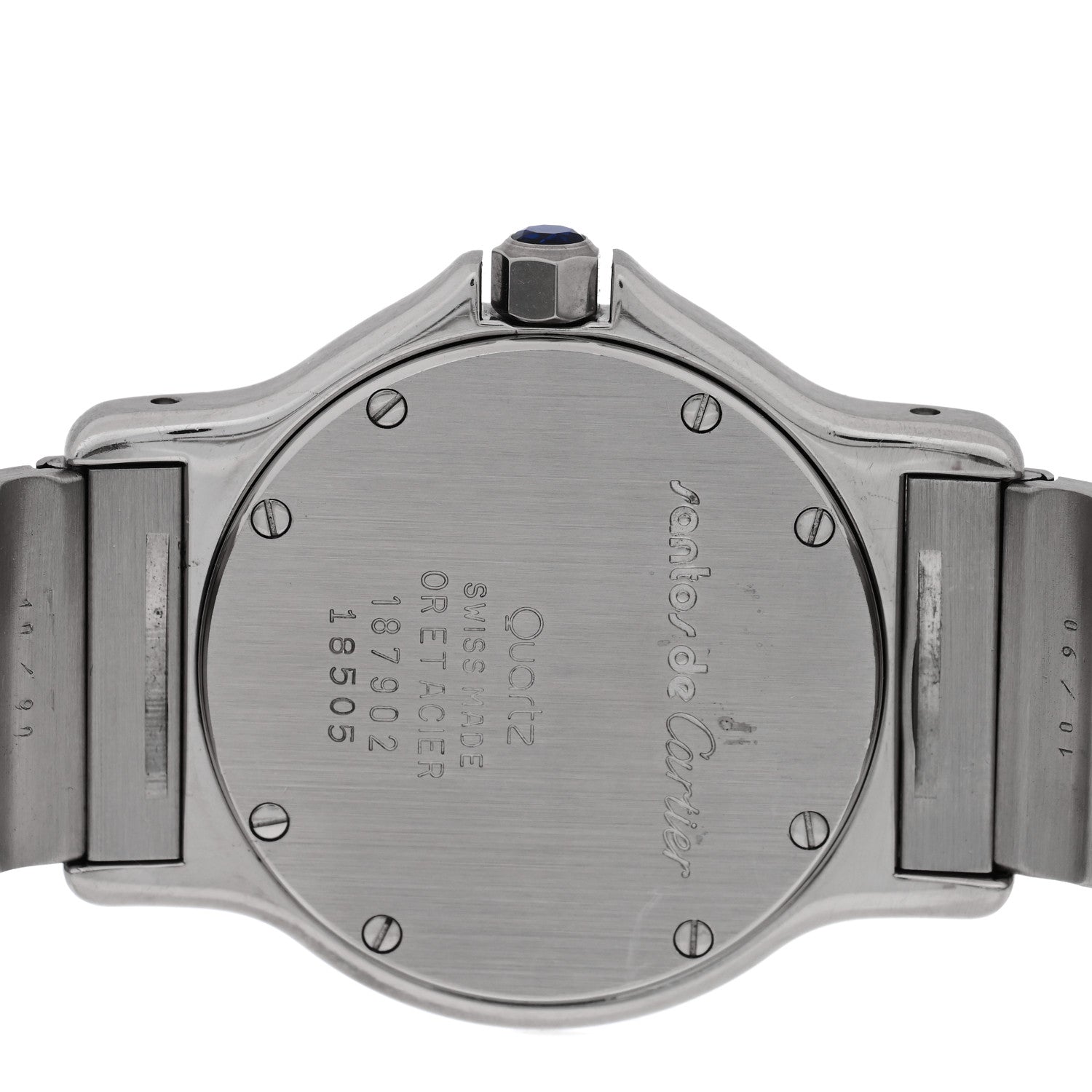 Cartier Stainless Steel 18K Yellow Gold 29mm Santos Octagon Quartz Watch 4 of 4