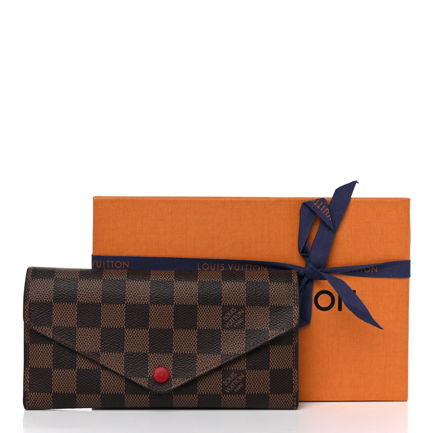 Damier Ebene Josephine Wallet Red