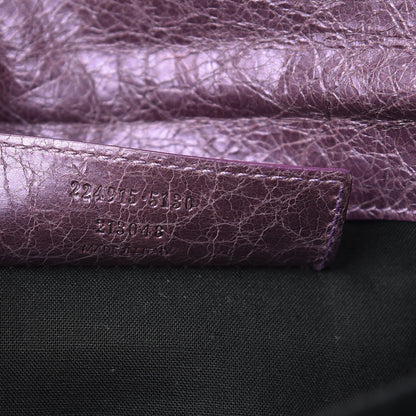 Balenciaga Agneau Classic Hardware Envelope Clutch Metallic Purple 7 of 11