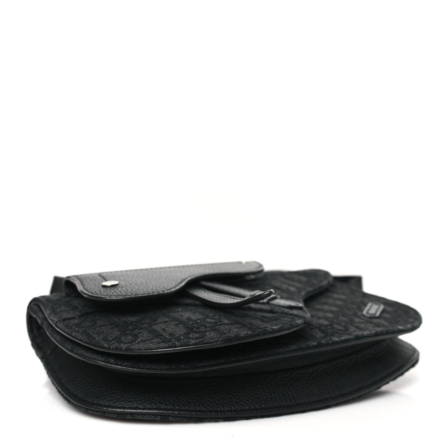 Oblique Saddle Messenger Pouch Black