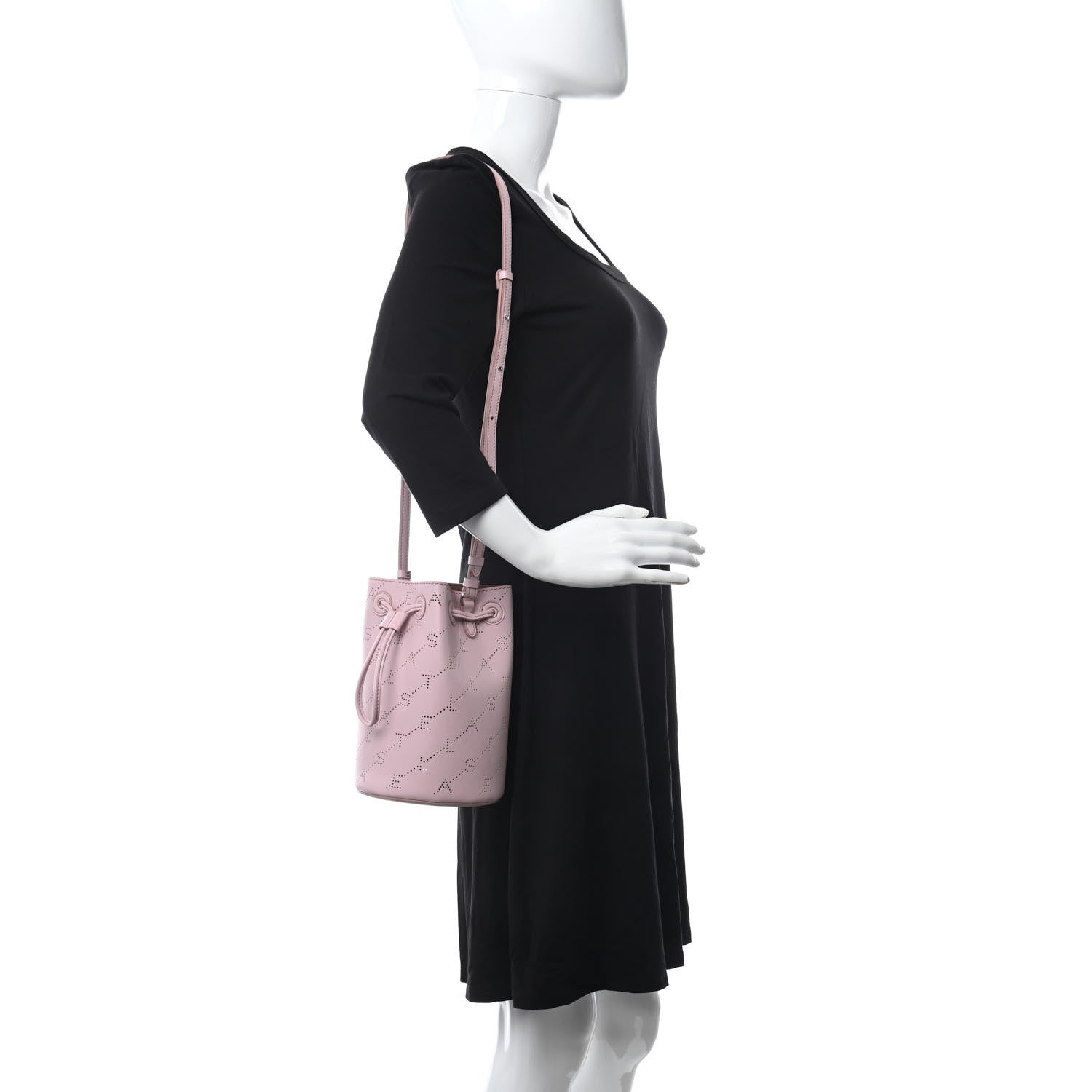 Stella McCartney Perforated Eco Alter Nappa Mini Bucket Bag Pink 2 of 9