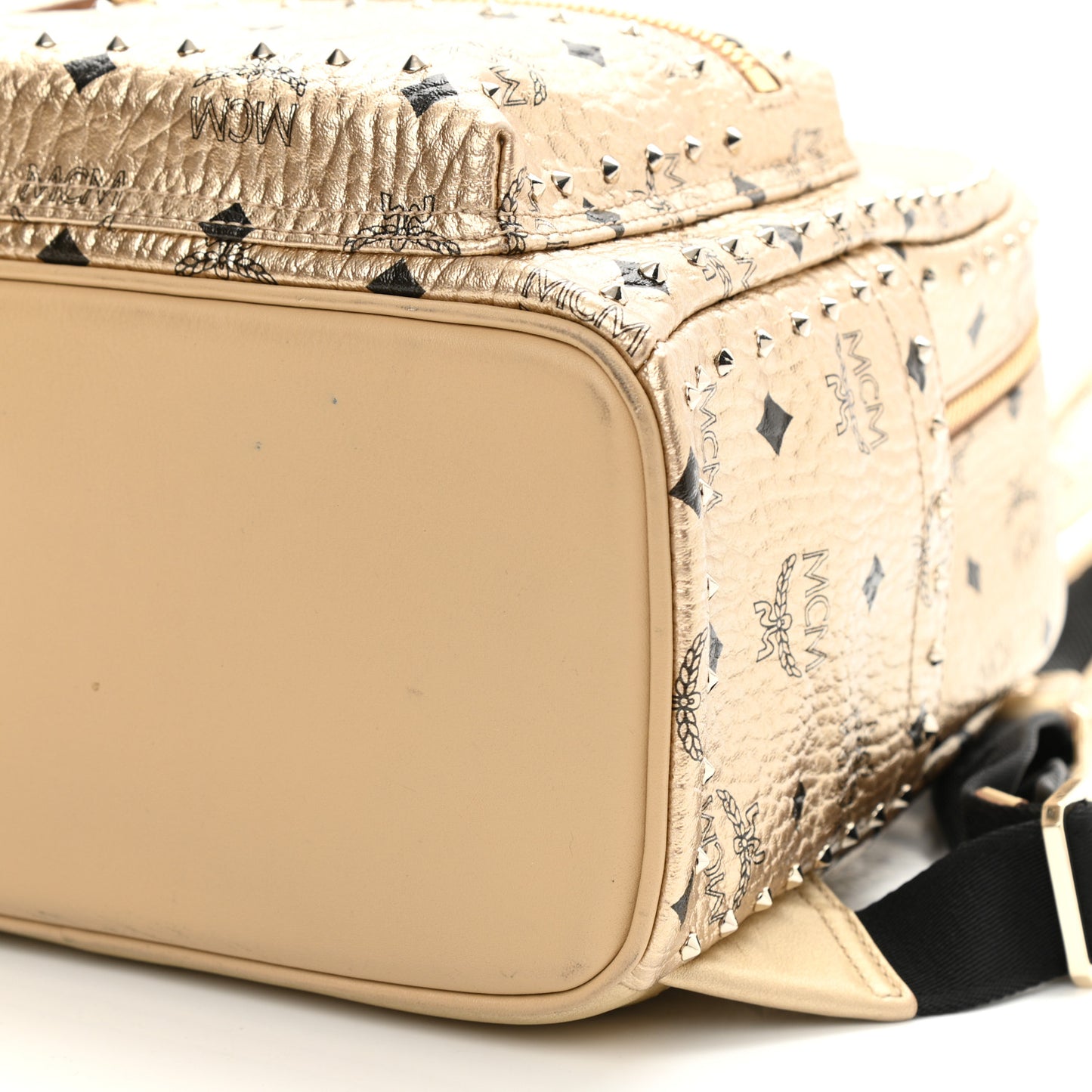 Metallic Visetos Outline Stud Small Stark Backpack Gold