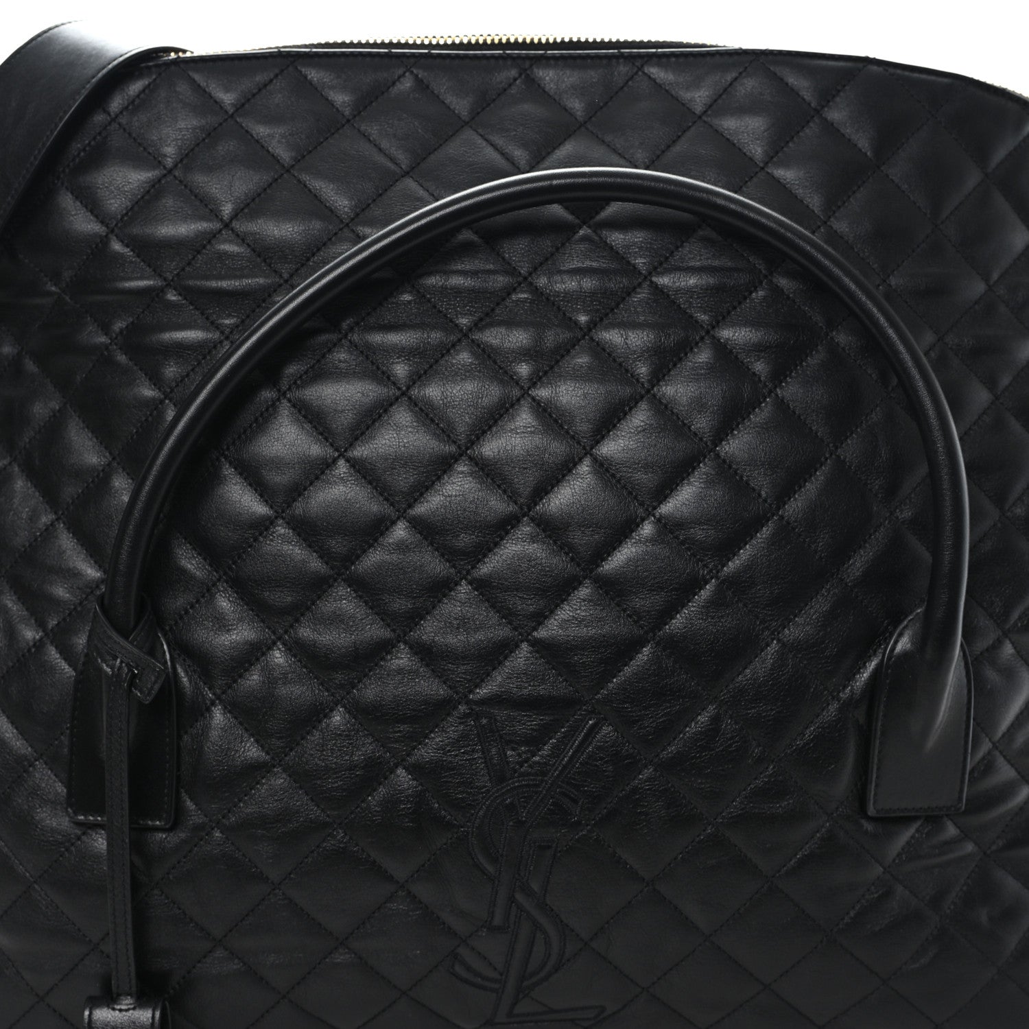 Saint Laurent Calfskin Quilted ES Giant Travel Bag Black 7 of 10
