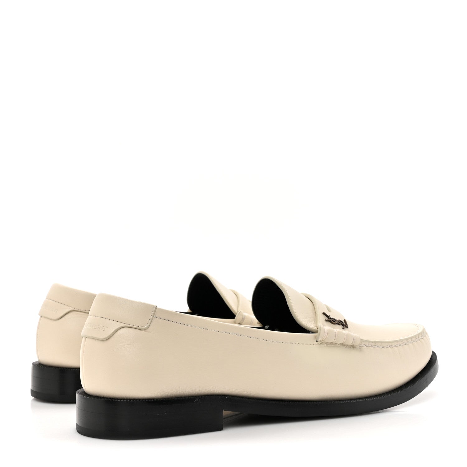 Saint Laurent Calfskin Penny Loafers 40.5 Pearl 6 of 14