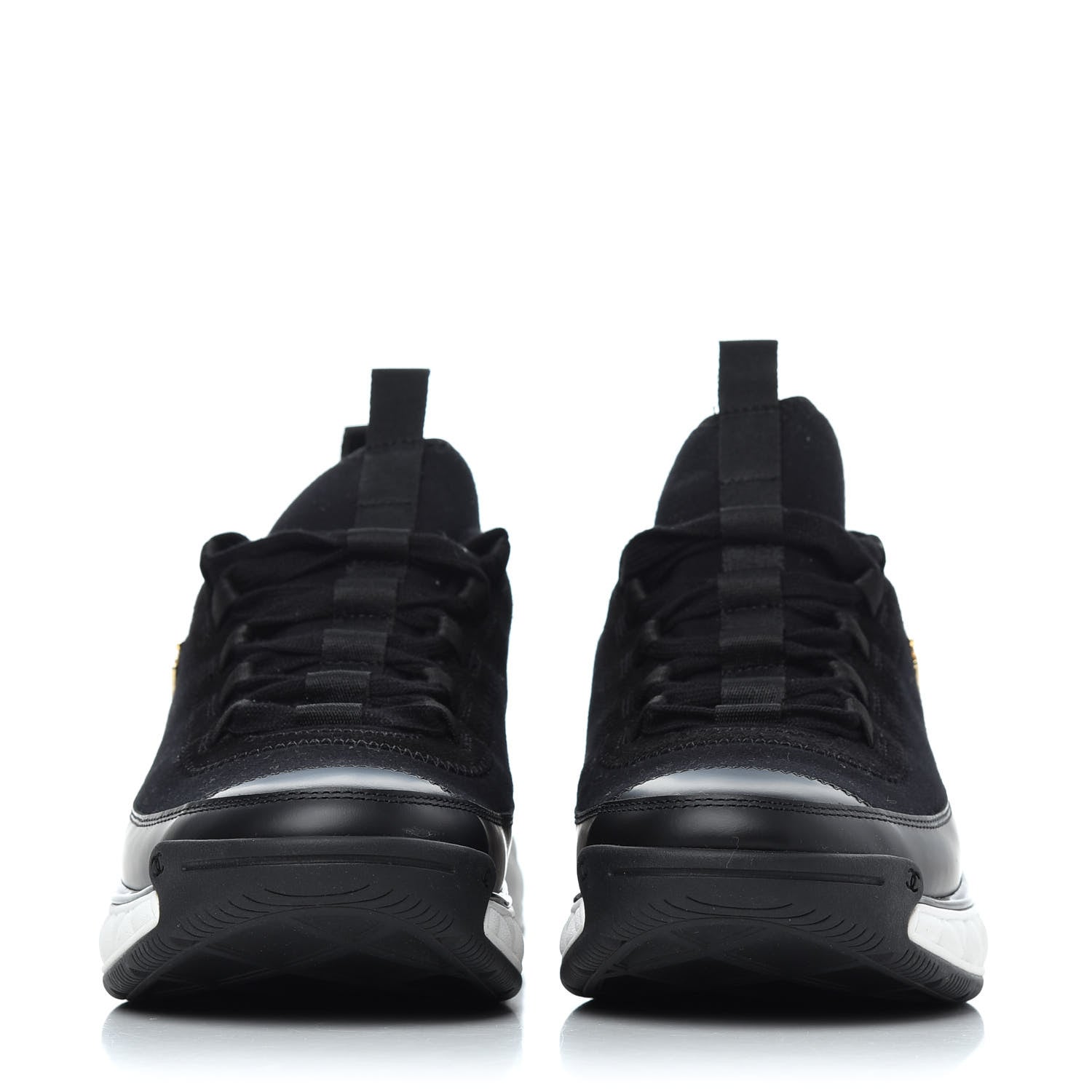 Chanel Velvet Calfskin Mixed Fibers CC Sneakers 39.5 Black 2 of 10