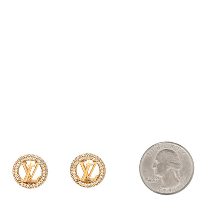 Louis Vuitton Metal Crystal Louise By Night Earrings Gold 2 of 4