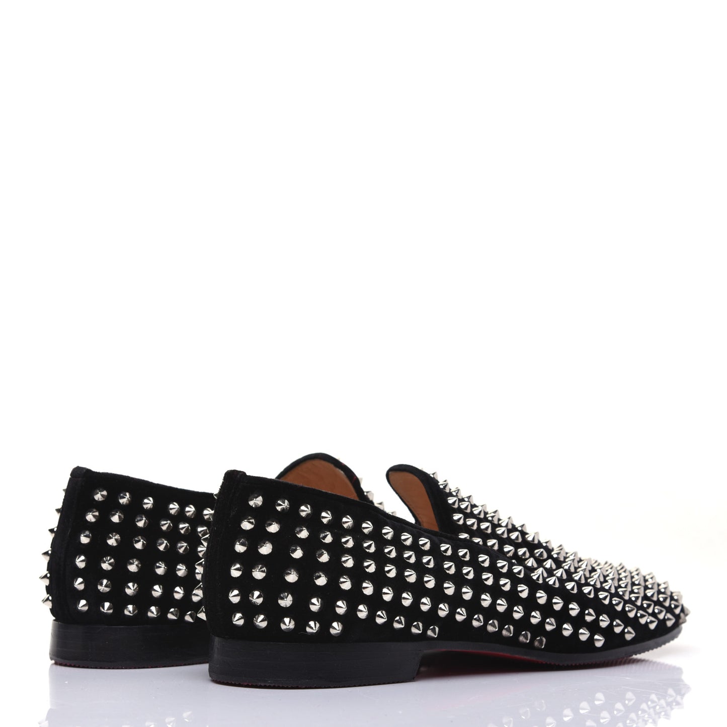 Velvet Mens Rollerboy Spikes Flat Loafers 43.5 Black