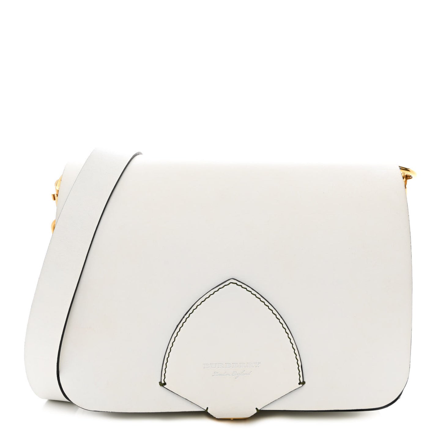 Calfskin Large Square Satchel Chalk White
