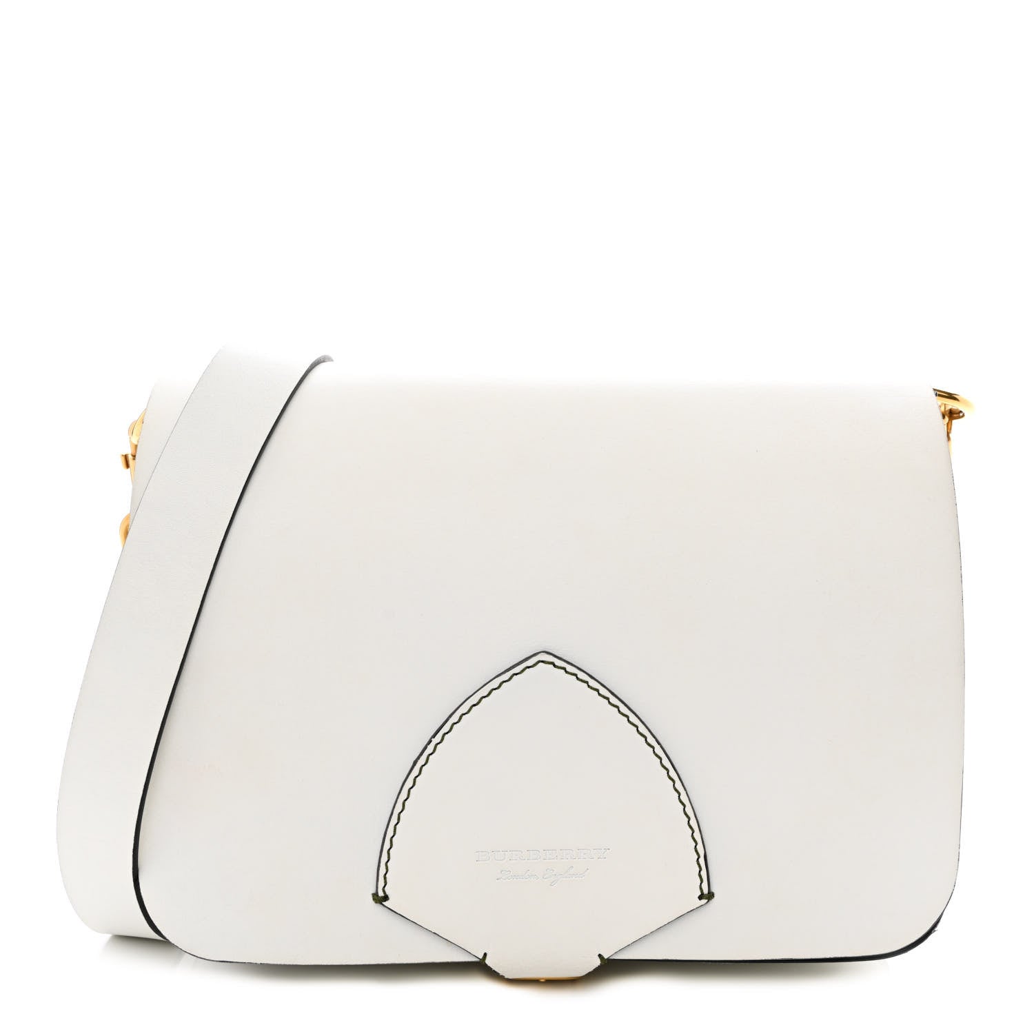Burberry Calfskin Large Square Satchel Chalk White 1 of 15