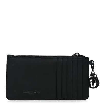 Christian Dior Ultra Matte Lambskin Cannage Small Lady Dior Zip Card Holder Black 1 of 10