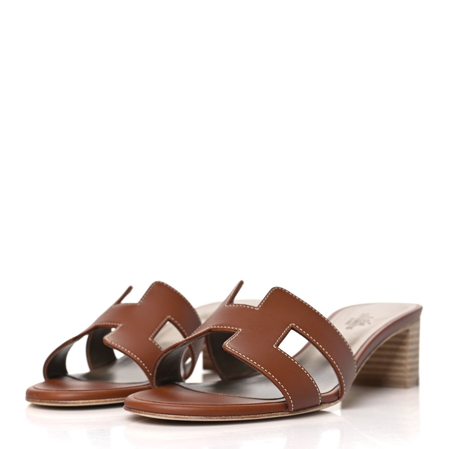 Hermes Calfskin Oasis Sandals 38 Gold 3 of 9