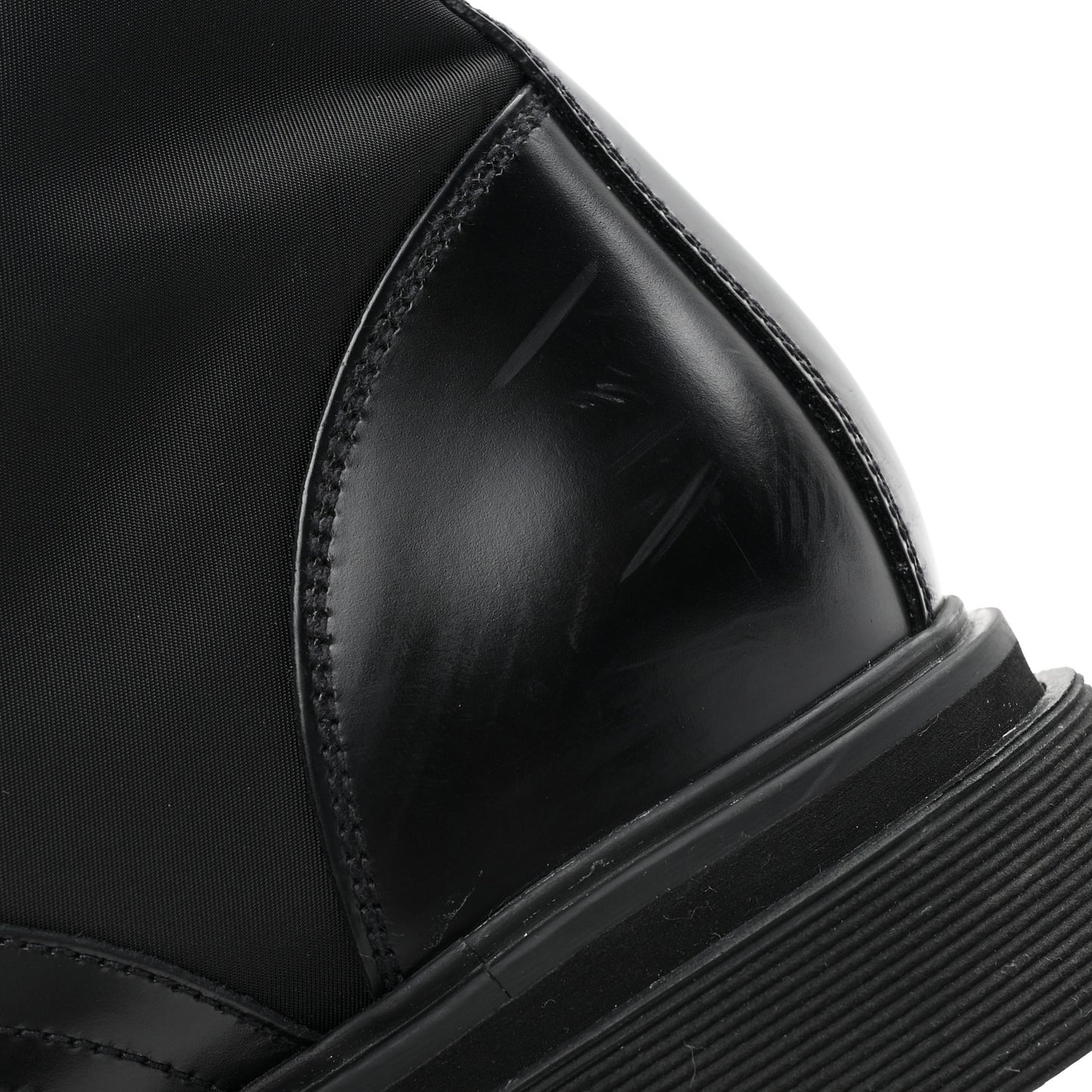 Spazzolato Rois Re-Nylon Metal Triangle Logo Mens 40mm Combat Boots 9.5 Black