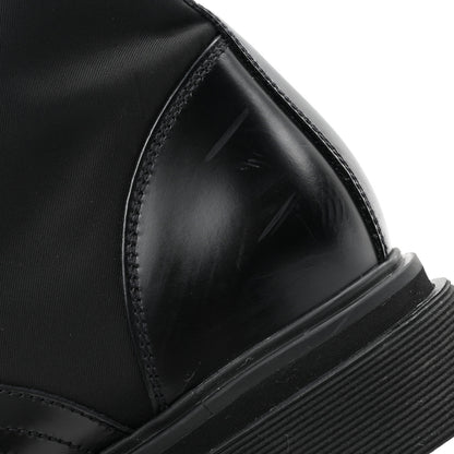 Prada Spazzolato Rois Re-Nylon Metal Triangle Logo Mens 40mm Combat Boots 9.5 Black 12 of 13