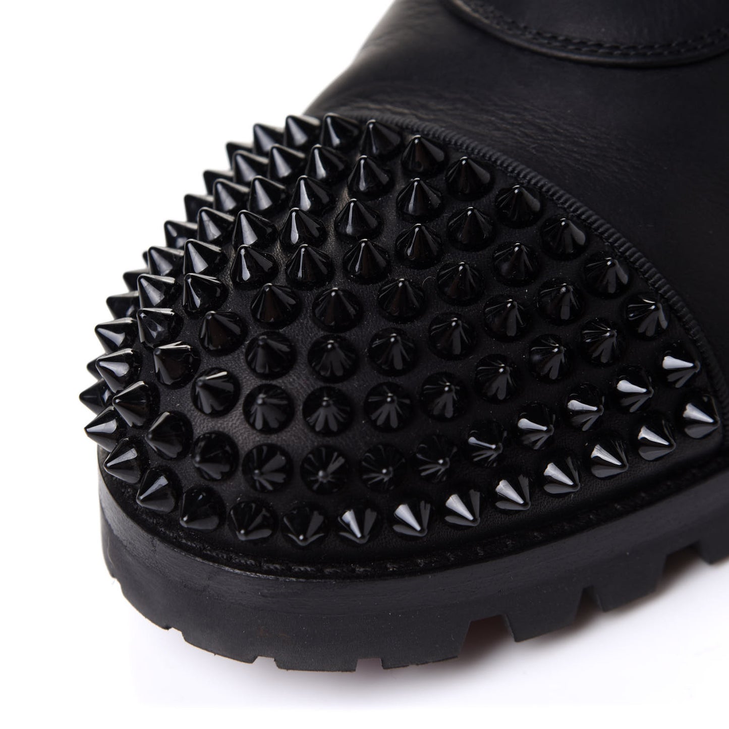 Calfskin Spikes TS Croc Flat Boots 40 Black