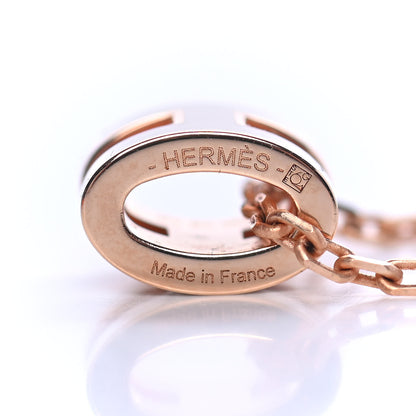 Hermes Lacquered Rose Gold Mini Pop H Pendant Necklace Marron Glace 4 of 4