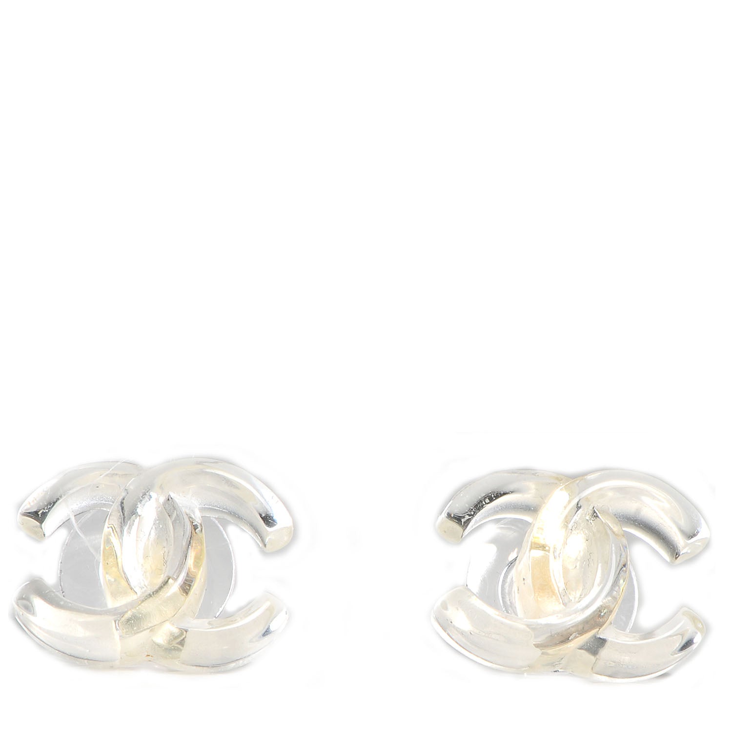 Chanel Acrylic CC Earrings Translucent 1 of 4