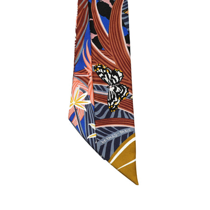 Hermes Silk Jaguar Quetzal Twilly Bleu Roy Brun Saumon 4 of 4