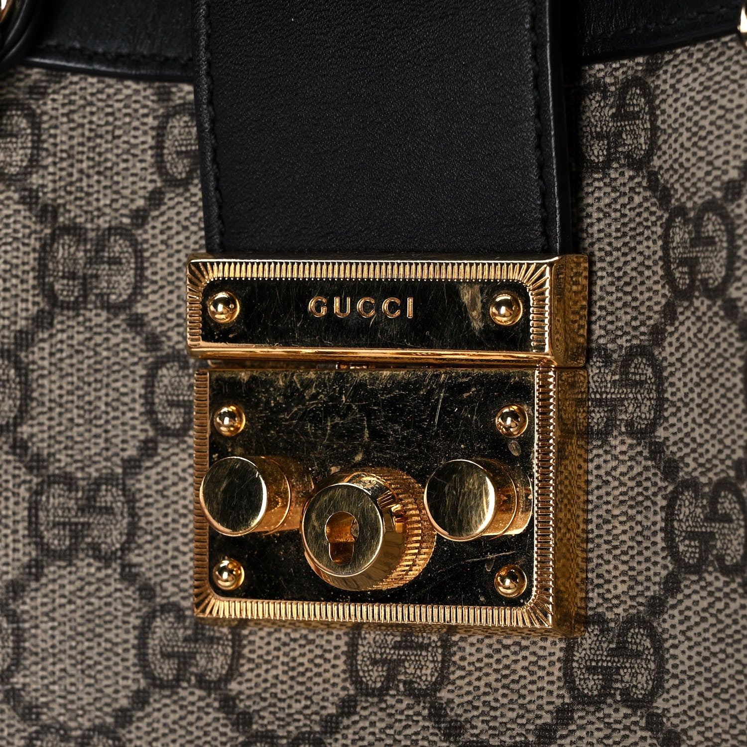 Gucci GG Supreme Monogram Small Padlock Tote Black 13 of 13