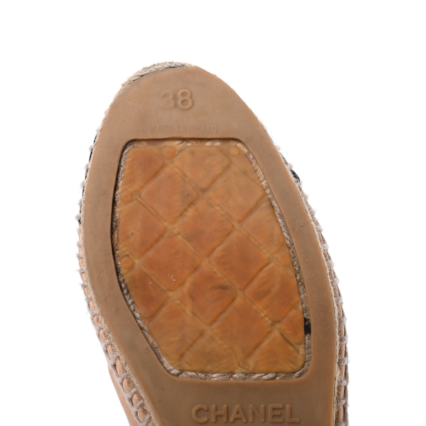 Lambskin CC Espadrilles 38 Beige Black