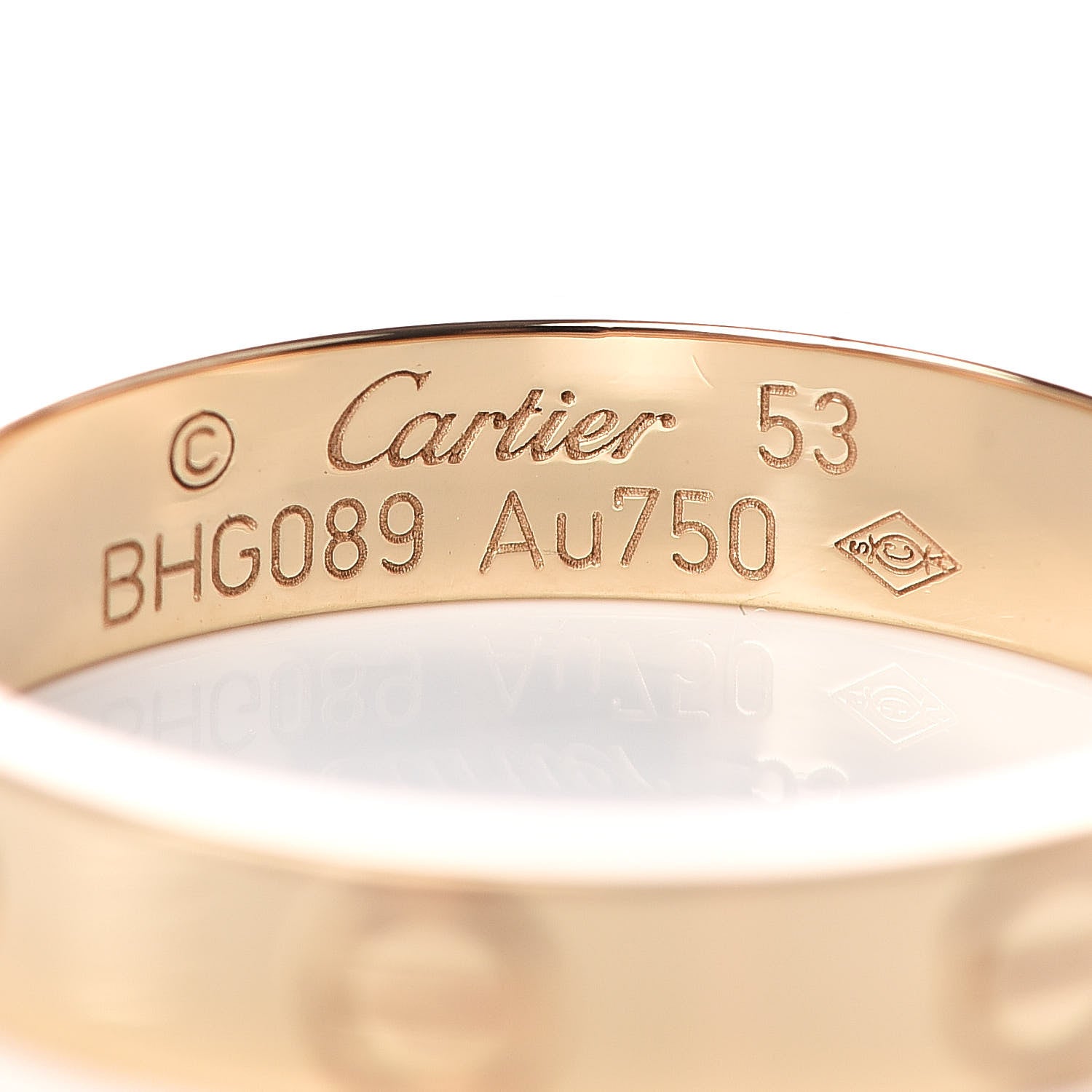 Cartier 18K Yellow Gold 3.5mm LOVE Wedding Band Ring 53 6.5 4 of 4