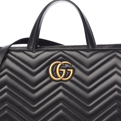 Gucci Calfskin Matelasse Medium GG Marmont Tote Black 10 of 10