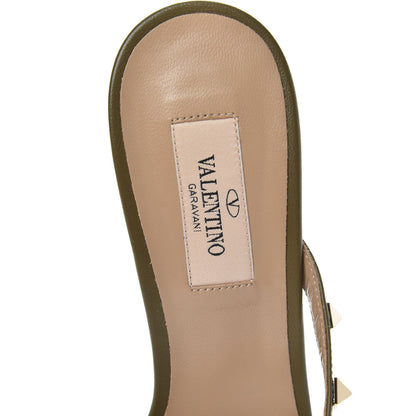 Valentino Garavani Calfskin Rockstud 60mm Slide Sandals 38.5 Lichen 6 of 9