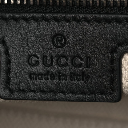 Gucci GG Supreme Monogram Textured Calfskin Emblem Small Crossbody Black 6 of 10